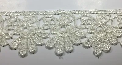 1-1/4  Floral Venise Lace Trim - 18 Continuous Yards - Color: Off White • $18