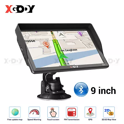 XGODY 9'' Truck GPS Navigation LGV Lorry Sat Nav Bluetooth UK & EU Free Maps POI • £70.99