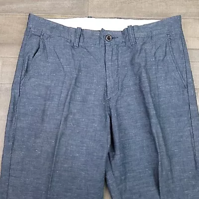 J Crew Pants Mens 34X33 Blue Baird Mcnutt Linen Urban Slim Trousers Casual • $24.95