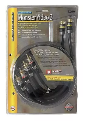 Monster Video 2 A/V Audio/S-Video 4.9’ Cable Kit W/ Interlink 250 • $17.09