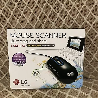 LG LSM-100 Mouse Scanner Smart Scan Black MCL1U 1200 DPI Mac / Windows XP / 7 • $14.95