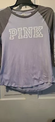 Victoria Secret PINK Women Top Large Gray  T-Shirt  Pre-owned Size Lg • $0.99