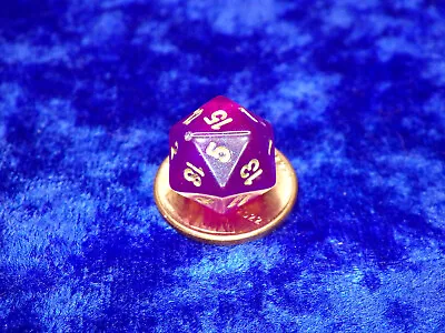 Borealis Royal Purple Gold Glow In Dark Mini P D20 Twenty-Sided Die RPG Tabletop • $1.50