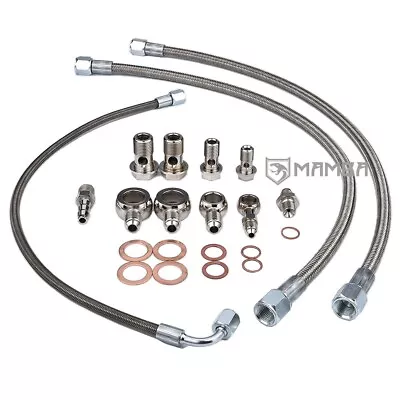 Turbo Oil & Water Line Kit For Nissan RB30 W/ Stock RB25DET (18mm Water Hole) • $125.24