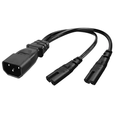 Y-splitter Adapter Cable IEC320 C14 Plug 3-Pin Male To C7+C7 Female Power Cord • £6.60