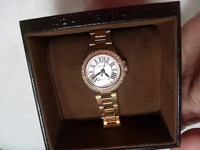 Michael Kors Camille Rose Gold Tone Pave Glitz Roman # Crystals Watch Mk3253 • $50