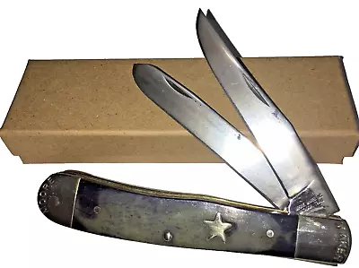 Moore Maker Matador Texas 5202U TX Texas Star Trapper Knife Blue Bone 2015 • $54.50