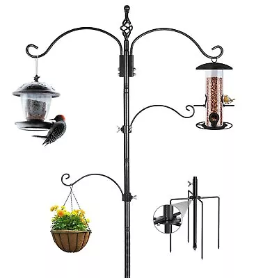 Bird Feeding Station Feeder Pole - Multi Hook 63 Inches Stand • $42.92