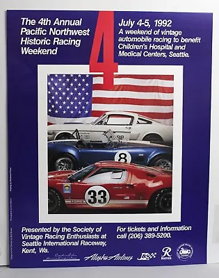 1966 Carroll Shelby Mustang Cobra Ford GT Auto Race GT40 Poster SAAC Muscle Car • $35