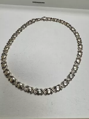 Sterling Silver 925 X's & O's Kisses And Hugs Necklace From ITALY 16  32G • $129.99