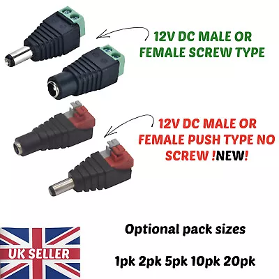 £1.88 • Buy 12V DC Male Female Power Balun For CCTV CAMERA Connector Adapter Jack Plug Cable