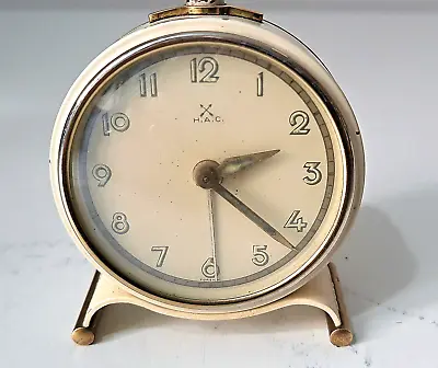 Vintage HAC Hamburg American Clock Company Alarm Clock Travel Mid Century • £30