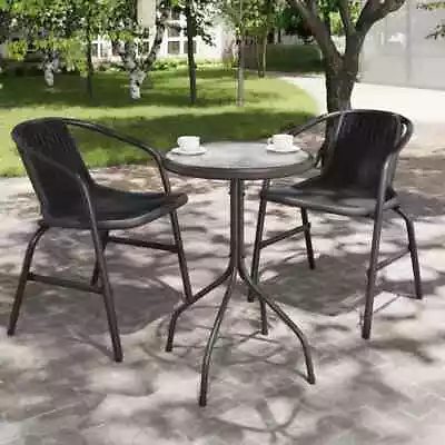 Garden Table Steel Anthracite Outdoor Furniture Patio Dining Table VidaXL • $75.99