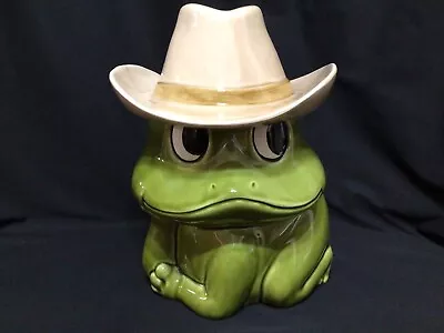 Ultra Rare Neil The Frog With Cowboy Hat Vintage Cookie Jar Sear Robuck 1981 • $245