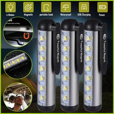 Rechargeable LED COB Work Light Flashlight Lamp Magnetic Camping Torch Pen Light • $10.95