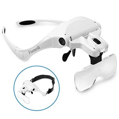 £30.58 • Buy Led Illuminated Hands Free Head Magnifier Visor 5 Detachable Lenses Lighted  New
