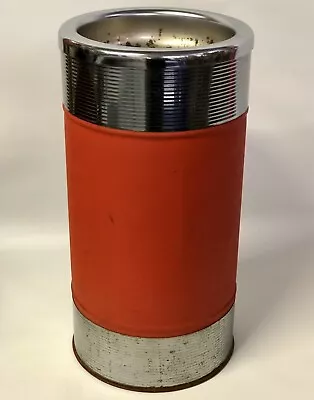 $185.67 • Buy Vintage Mcm Ex-cell Orange Chrome 20  Trash Waste Can Gas Station Bar Restaurant