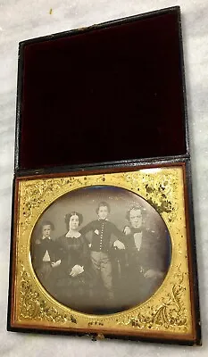 Large Daguerreotype Of Family Push Button Leather Case North Carolina Estate  • $3272.50