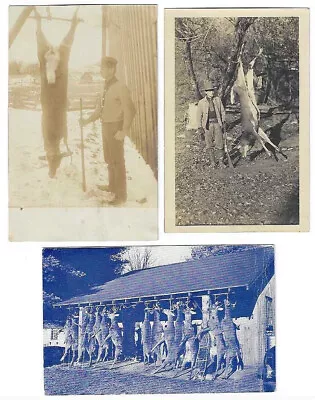 5 Vintage Deer Hunters And A Successful Day Of Hunting Hanging Deer Motorcycle • $3