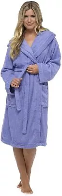 Womens Tom Franks 100% Cotton Towelling Robe With Hood Uk Size 16/18 Brand New • £19.99