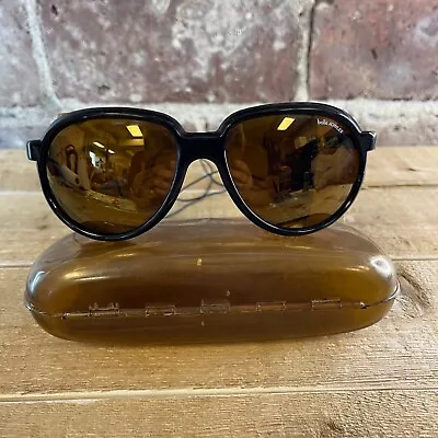 VTG Bolle Acrylex Glacier Sunglasses Leather Side Blinkers Black W/ Case • $125