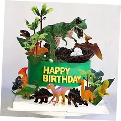 26 PCS With Dinosaur Eggs Leaves Trees Cake Decorations Dinosaur Cake Toppers • $20.46