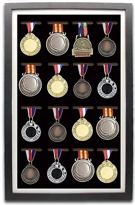 WANLIAN 16-Medal Display Shadow Box Frame Marathon Military All Sports • £39.99