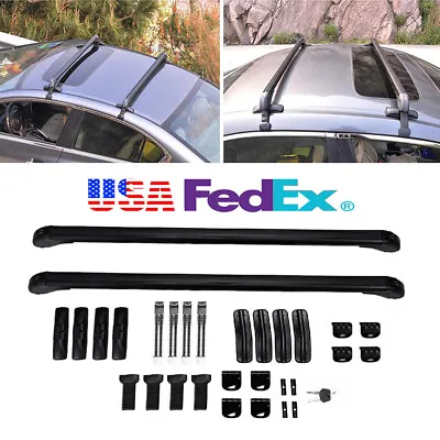 2x 45  Car Roof Rack Side Rails Bars Luggage Carrier Kits W/ Lock Universal USA • $85.99