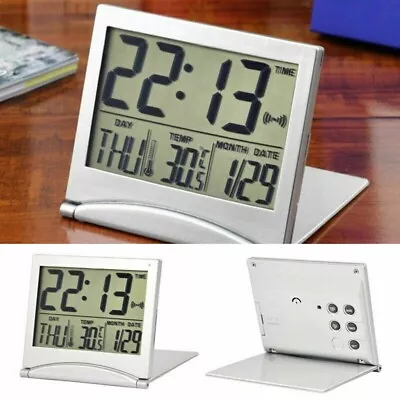 Desk Digital LCD Alarm Clock Day Date Display Time Calendar Temperature Snooze • £4.45