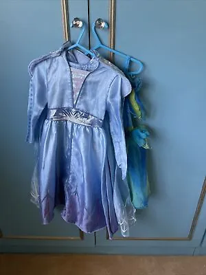 £5 • Buy Dressing Up Costumes 3-4 Elsa Frozen 2 & Blue Fairy