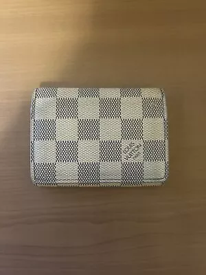 Louis Vuitton Damier Azur Wallet Card Case Blue & Ivory • $125