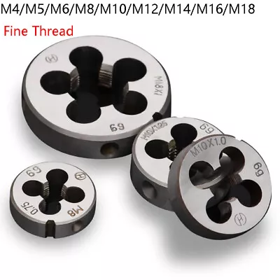 Alloy Steel Round Threading Dies Tools Metric Fine Pitch Round Die M4 M5 - M18 • £6.22