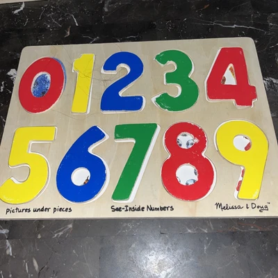 $11 • Buy Melissa And Doug 0-9 Number Wooden Peg Puzzle