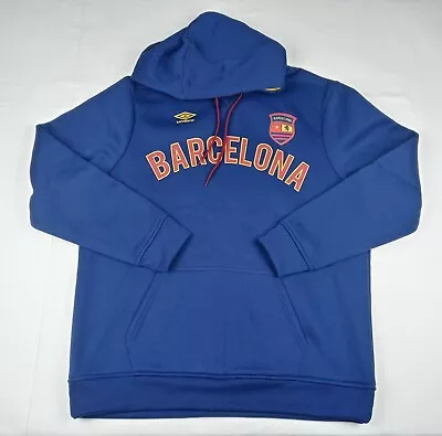 UMBRO FC Barcelona Soccer Pullover Hoodie Sweatshirt Futbol Men's Size Large • $17