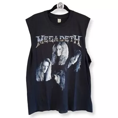 Vintage Megadeth Countdown To Extinction Portrait Cut Off Shirt 1992 Screen Star • £85