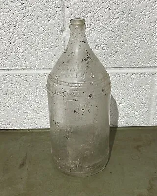 Vintage DAD’S ROOT BEER 64 Oz. Half Gallon Embossed Clear Glass Bottle • $38