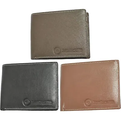 Lambretta Mens Classic Leather RFID Blocking Card Cash Bifold  Wallet • £19.95