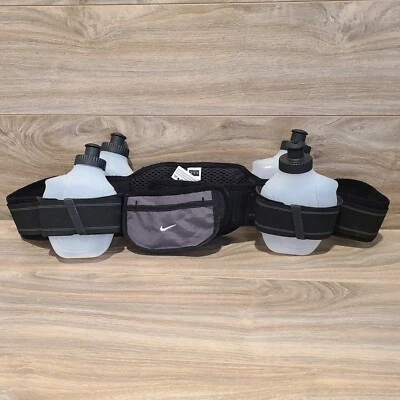 $9.99 • Buy Nike 4/6 Oz Bottles Running Hydration Belt Pockets Adjustable 10k Marathon 