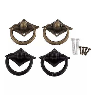 $5.04 • Buy 2x Pull Knobs Antique Wardrobe Cabinet Drawer Handles Ring Furniture Hardware