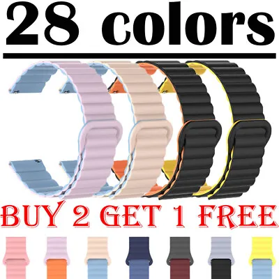 20-22mm Fashion Silicone Watch Band Magnetic Loop Strap Quick Release Wristband • $8.99