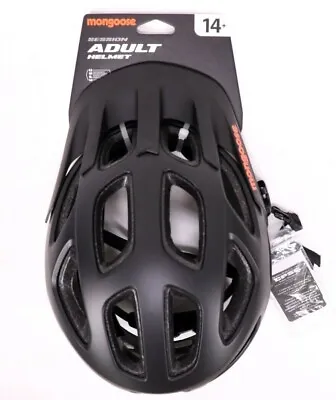 Mongoose Session Adult Adjustable Bicycling Helmet Black 14+ • $24.99