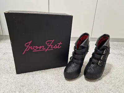 £20 • Buy Iron Fist Black Skull Boots Size 4 With Box