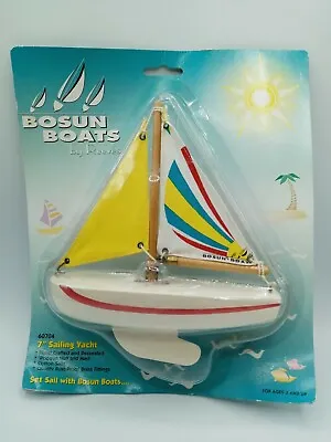 Vintage 1996 BOSUN BOATS By Reeves 7  Sailing Yacht Sail Boat Model Toy Antique  • $24.95