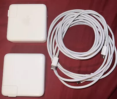 (2pk) 1x Genuine Apple 61W Adapter Model:A1947  & 1x Apple 6ft USB-C USB-C Cord • $59.99