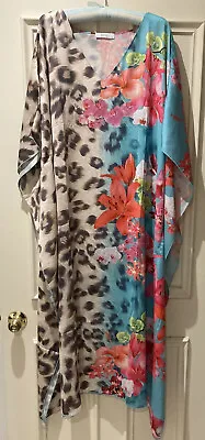 BNWT! Neon Flamingo Tropical Leopard Kaftan Size 8-20 - Short Length • $25