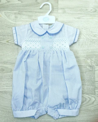 £7.99 • Buy Bailey Smocked Striped Romper Suit