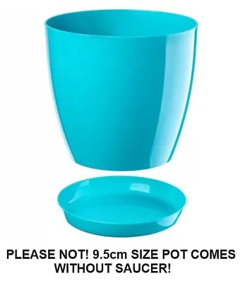 Plant Flower Pot Plastic 20 Colours 9 Sizes Gloss Pots Planter Saucer Tray Deco • £4.99