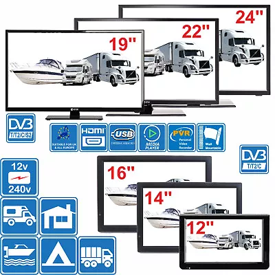 7  - 24  Digital TV 12v 240v For Motorhome Caravan Boat DVB-T2 Freeview PVR  • £167.61