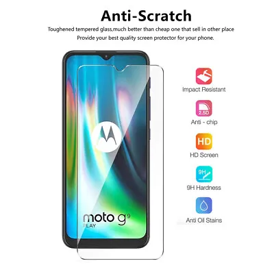 Tempered Glass Screen Protector For Motorola Moto Z4 Force Z2 X4 X5 C Plus G7 G5 • $2.86