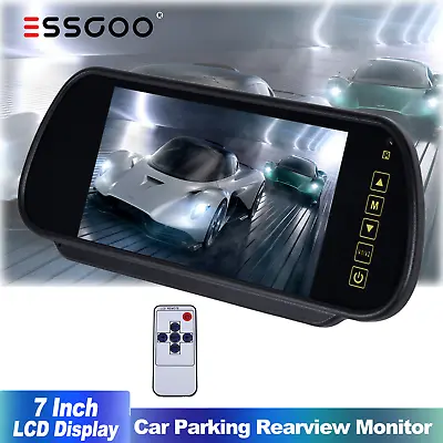 ESSGOO 7  HD Parking Mirror Rear View Monitor For Truck Bus Car Backup Camera • £41.59